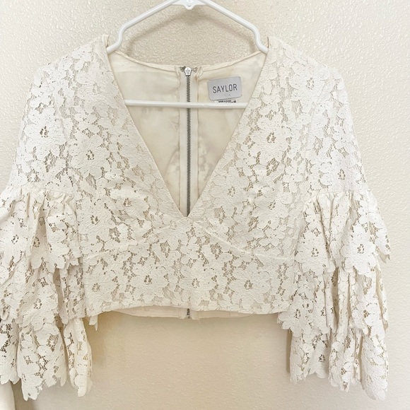 Saylor two piece white crochet matching set XS BY FREE PEOPLE x REVOLVE - Picture 3 of 15